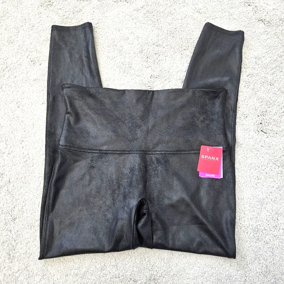 NWT Spanx | SPANXshape™ Faux Leather Leggings Matte 2437P, Womens 1X - Picture 6 of 10